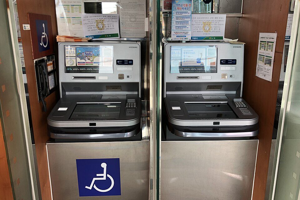 Bank ATMs in South Korea for cash withdrawals