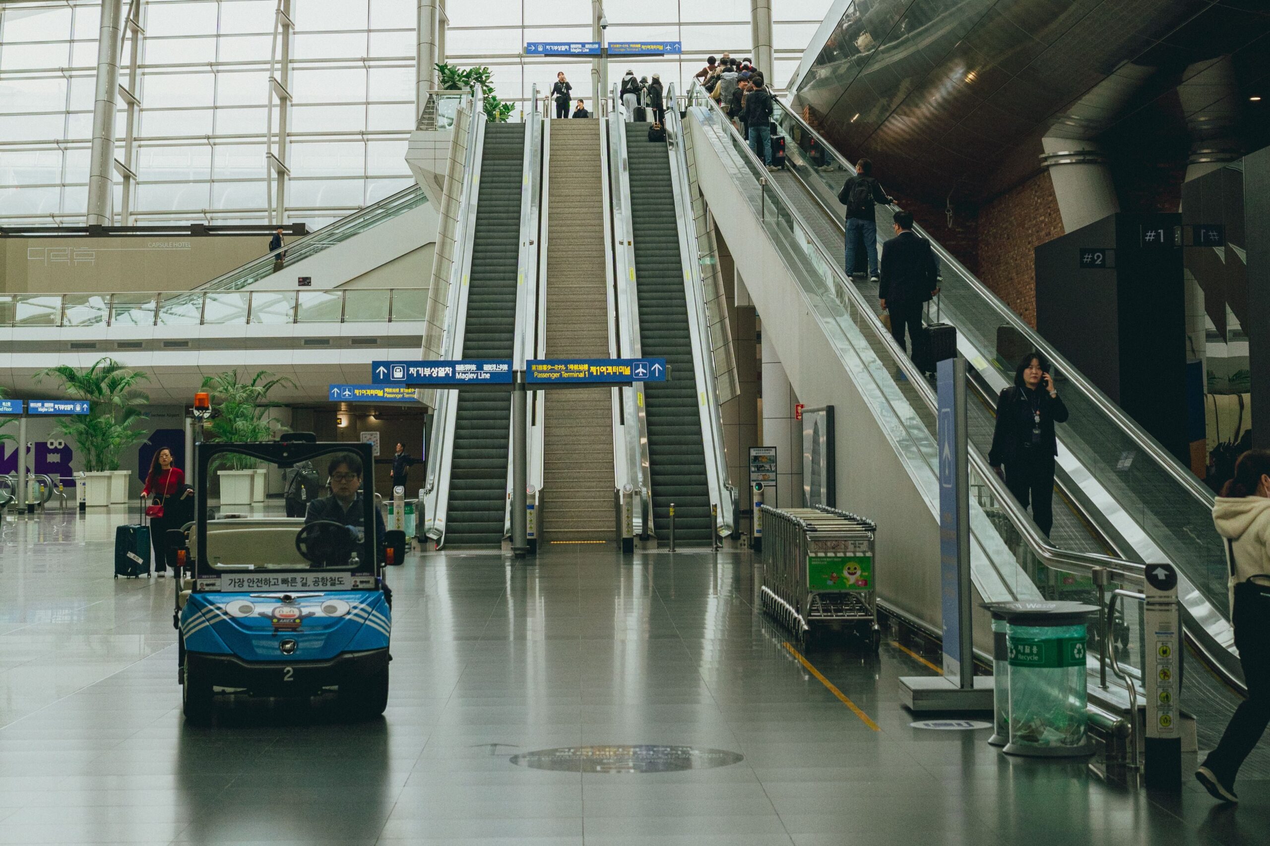 Inside Incheon International Airport where travelers can buy tourist SIM cards