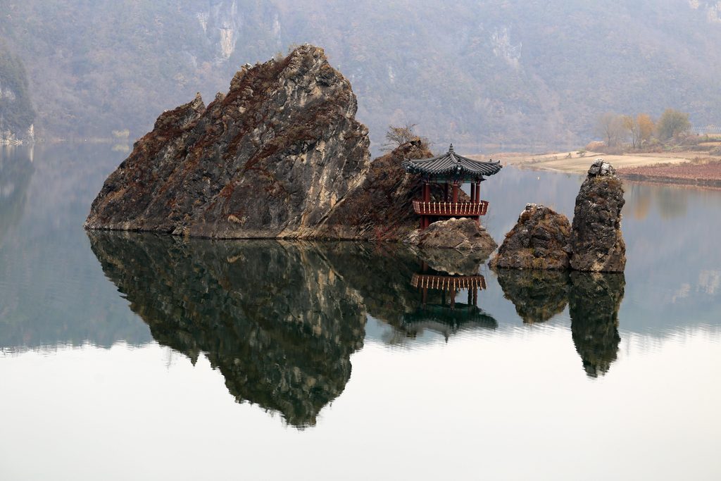 Dodamsambong Peaks on the Namhangang River in Danyang, Chungcheongbuk-do
