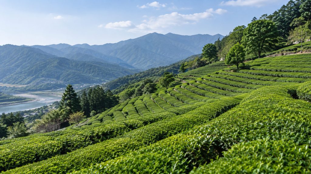 Green tea fields in Hadong, Gyeongsangnam-do, South Korea
