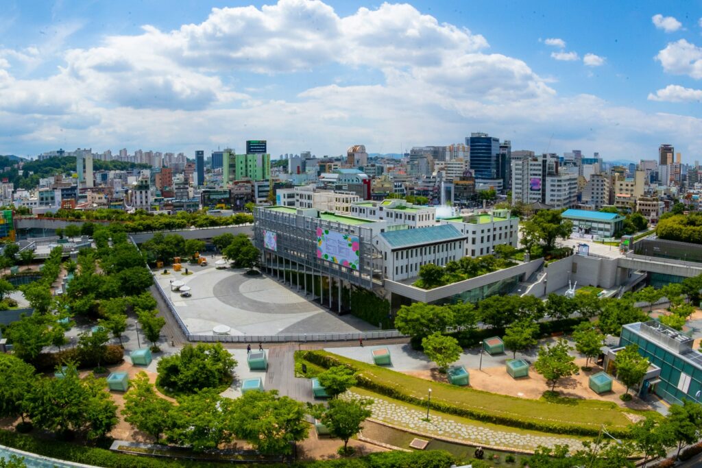 Downtown Gwangju and the Asia Culture Center in Jeonnam-Gwangju