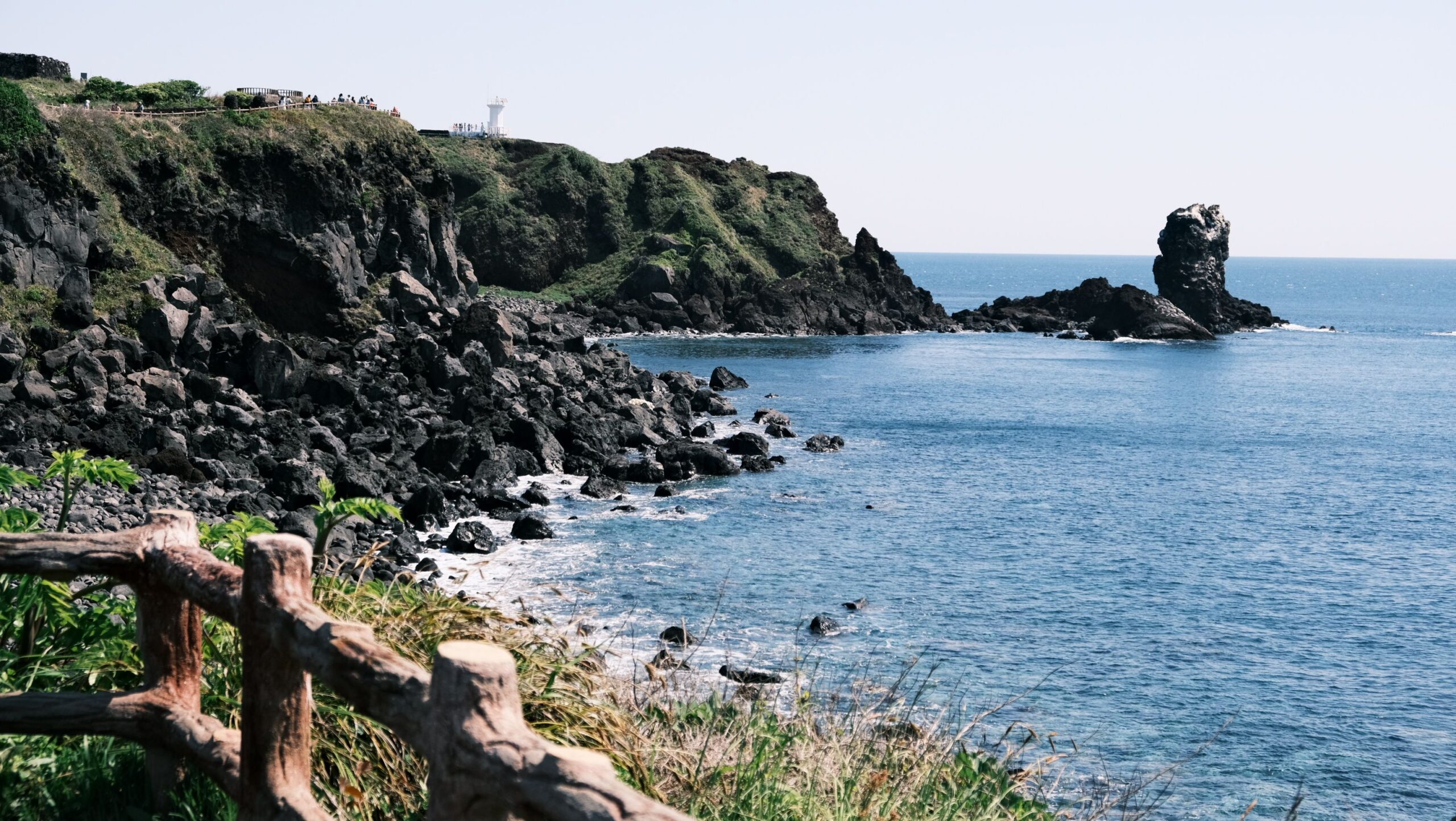 Scenic coastline and ocean on Jeju Island, South Korea