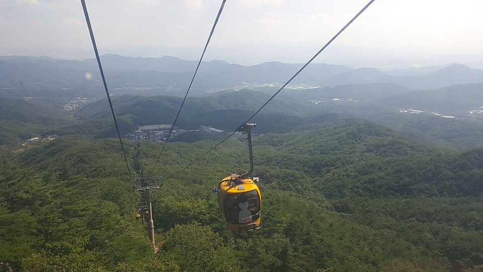 Palgongsan Cable Car in the mountains of Daegu, South Korea