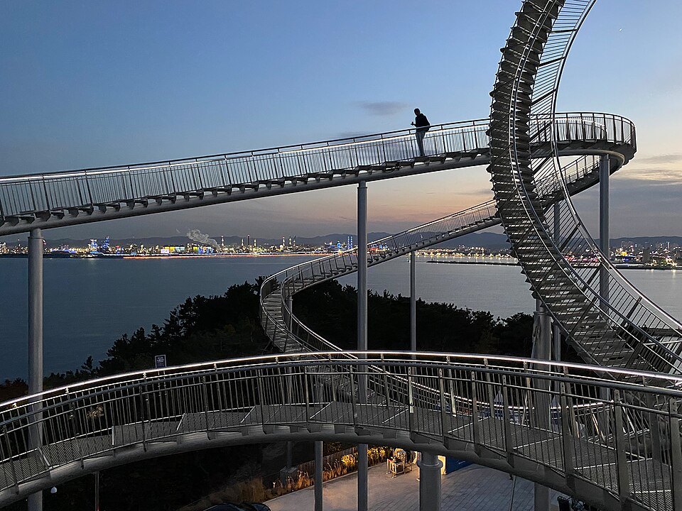 Pohang Space Walk overlooking the coast in Gyeongsangbuk-do