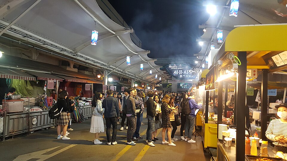 Seomun Night Market food stalls in Daegu, South Korea