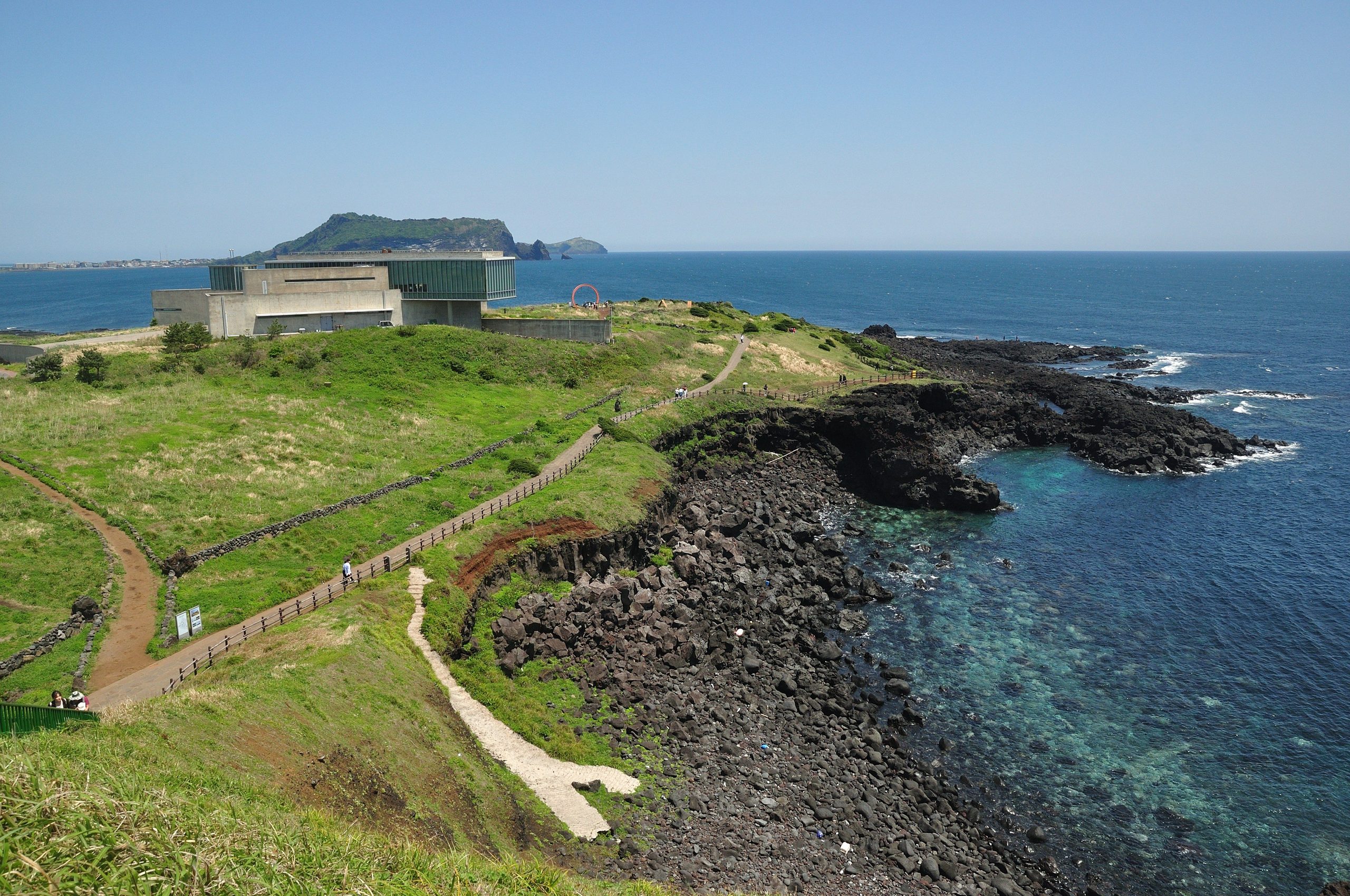 Jeju Island coastline and blue sea in South Korea