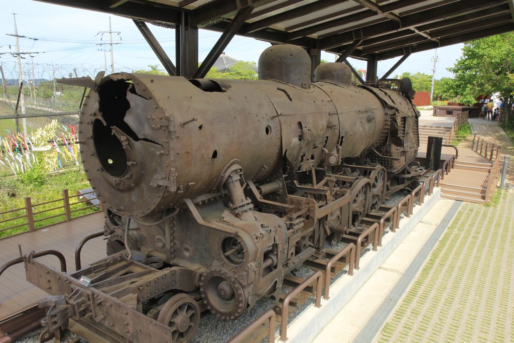 Historic steam locomotive at Imjingak Park in Paju near the DMZ