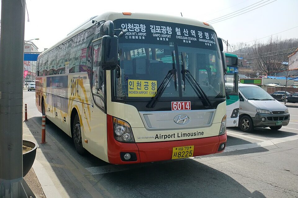 Incheon Airport limousine bus in Seoul, South Korea