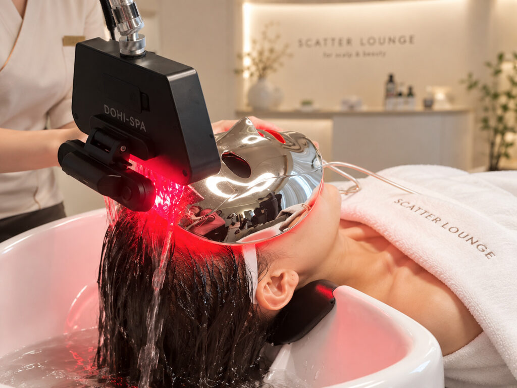 SCATTER LOUNGE advanced scalp treatment with head spa equipment in Gangnam, Seoul